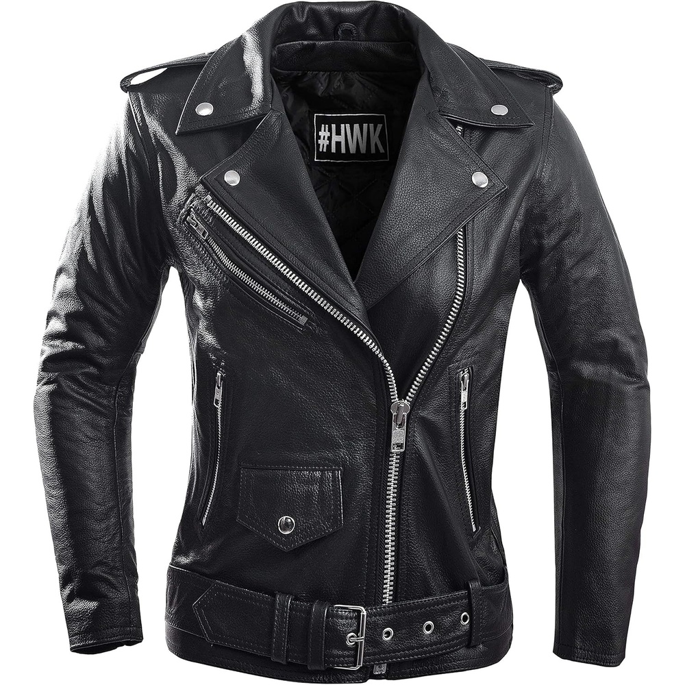 image:imageHWK Brando Leather Motorcycle Jacket for Women Genuine Leather Jacket for Weather amp Water Resistant Motorbike RidingBlack