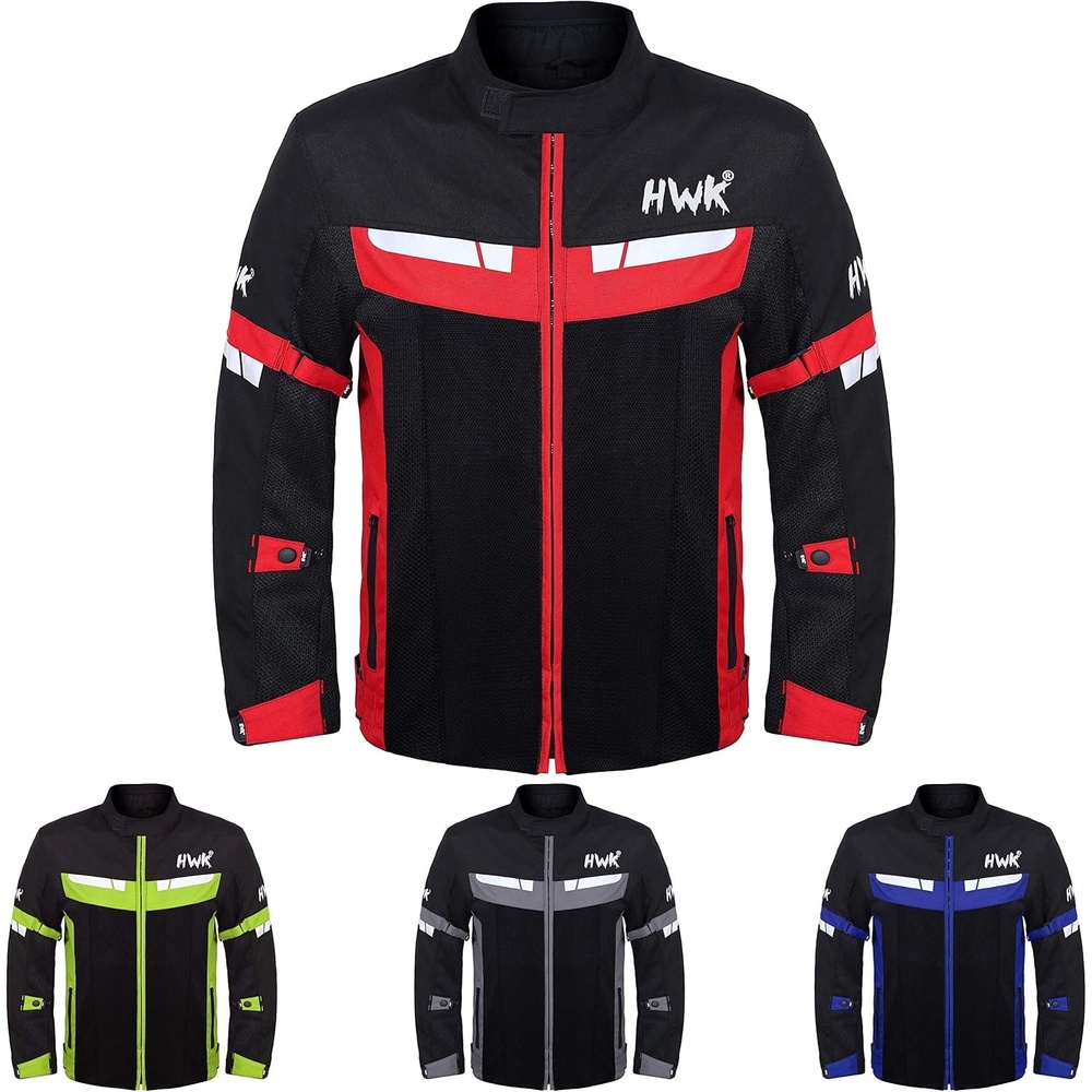 image:imageHWK Mesh Motorcycle Jacket Riding Air Motorbike Jacket Biker CE Armored BreathableRed