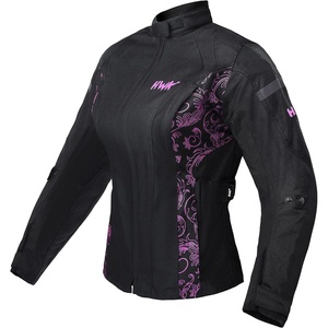 HWK Adventure/Touring Motorcycle Jacket for Women, Women’s Motorcycle Jacket with CE Armor for Enduro Motorbike Riding(Black/Pink)