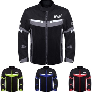 HWK Mesh Motorcycle Jacket Riding Air Motorbike Jacket Biker CE Armored Breathable(Black)