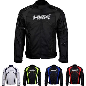 HWK Motorcycle Jacket Men’s Riding Textile Racing Motorbike Hi-Vis Biker CE Armored Water Resistant Jackets(All-black)