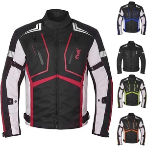 HWK Motorcycle Jacket for Men and Women Scorpion with Cordura Fabric for Enduro Motorbike Riding and Armor Foam Padding for Impact Protection, Dual Sport Motorcycle Jacket – Hi-Vis Green, Small(Red)