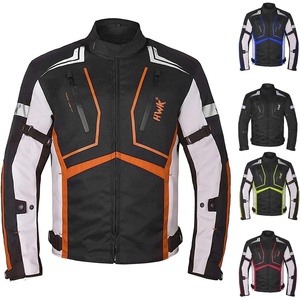HWK Motorcycle Jacket for Men and Women Scorpion with Cordura Fabric for Enduro Motorbike Riding and Armor Foam Padding for Impact Protection, Dual Sport Motorcycle Jacket – Hi-Vis Green, Small(Orange)