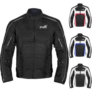 HWK Spyder Motorcycle Jacket for Men with Weather Resistant Cordura Textile Fabric for Enduro Motocross Jacket(Black)
